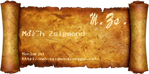 Méh Zsigmond névjegykártya